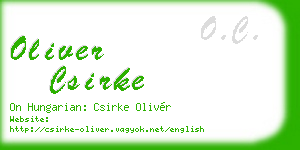 oliver csirke business card